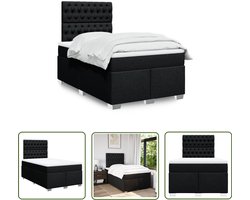 vidaXL Draaibare Sleutel - Dynamische Sleutel - Boxspring met matras stof zwart 120x190 cm - Gereedschapset - Mechanica - Draper Tools