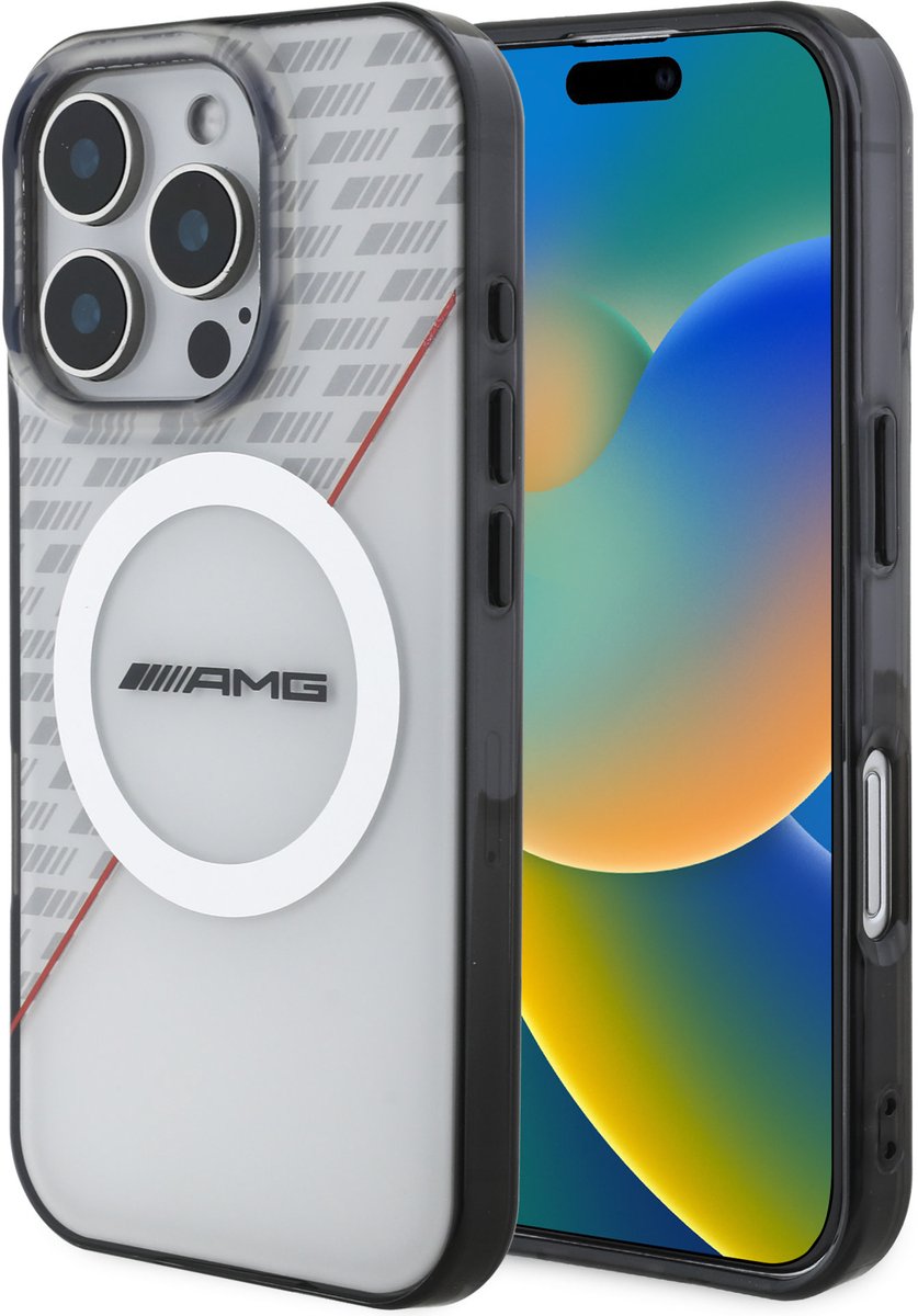 AMG iPhone 16 Pro Max Backcover hoesje Double layer - Magsafe - Rood