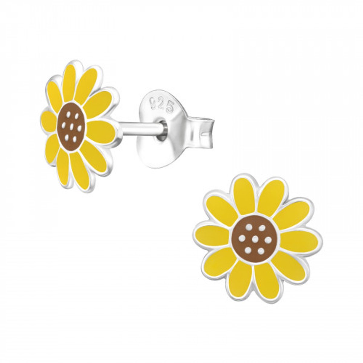 Oorbellen - Kinderoorbellen - 925 Sterling Zilver - Zilver - Bloem