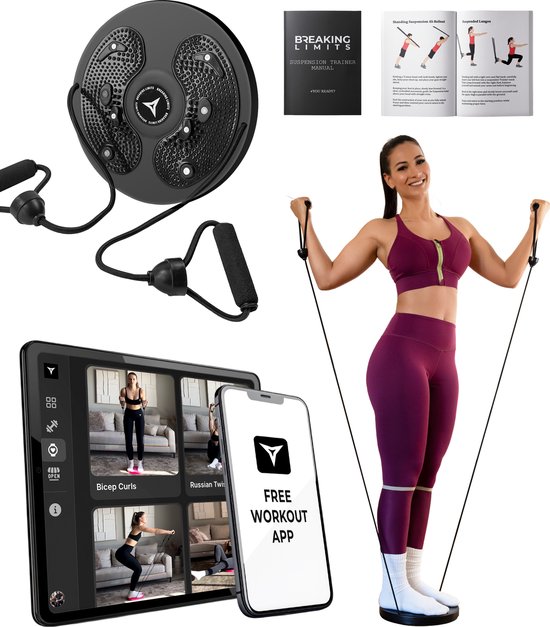 Foto: Breaking limits twister disc balansbord twister fitness cardio twister disc core waist balance board twister fitpro buikspiertrainer zwart