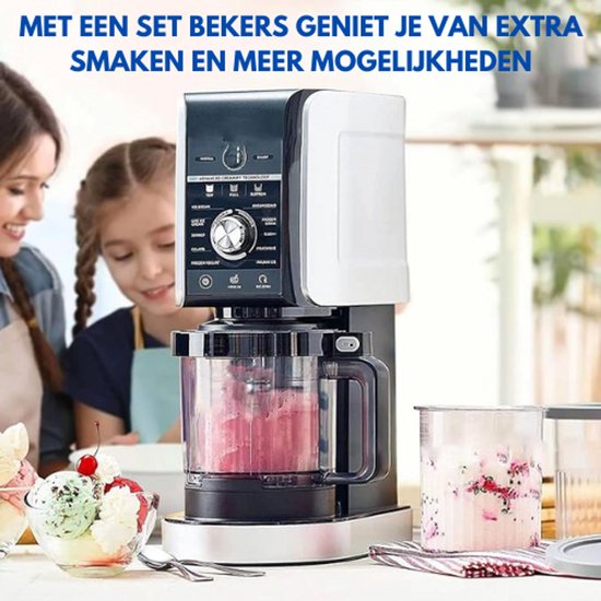 Nevolis® IJshouder geschikt voor Ninja Creami Deluxe bekers, bakjes - 4 stuks - 680 ml - met deksel - voor NC500 & NC501EU-serie - Accessoires - BPA-vrij - Roze Groen Grijs van Merkloos — afbeelding 2