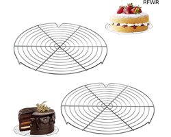 RFWR® Rond Koelrooster 30 cm - Set van 2 - Roestvrij Staal - Taartkoelrooster voor Keukenaccessoires