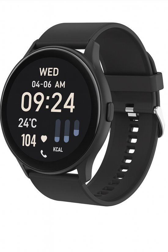 Evy24 Smartwatch - Premium Smartwatch - Sporthorloge - Smartwatch Heren en Dames - BT Bellen - Activity Tracker - Gezondheidsmonitor - Stappenteller - Zwart