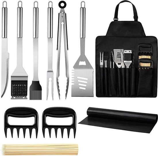 BBQ Accesoires Set Gereedschap Tang Borstel Barbecue Kookgerei - 10 delig
