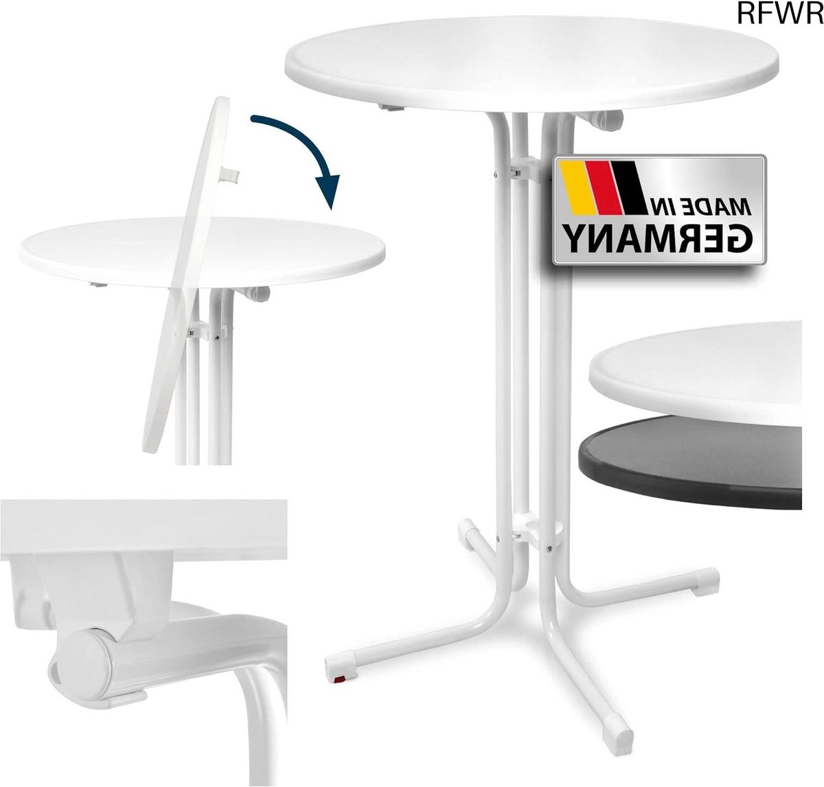RFWR® Ronde Inklapbare Statafel Ø 80 cm - Eettafel Voor Binnen en Buiten - Vouwtafel voor Feestjes
