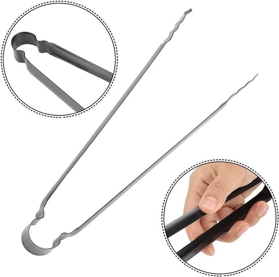 aladdien - Houtskooltang - Grillclip - Multifunctioneel - Zwart - Kooltang - Ideaal voor barbecues en picknicks - 30 x 1,8 cm van Merkloos — afbeelding 2