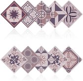 20 stuks tegelstickers in Marokkaanse stijl voor badkamer en keuken - waterdicht en zelfklevend - 20 x 20 cm - decoratieve vinyl stickers voor backsplash en trapverhogers