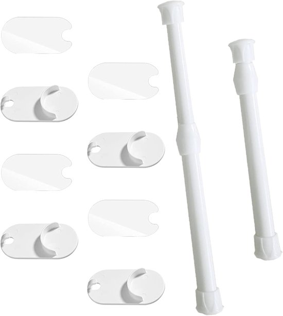 Tringle à rideau de douche télescopique - 2 pièces - extensible - blanche