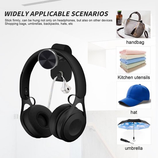 Hoofdtelefoonhouder, hoofdtelefoonhaak | Zelfklevende houder voor hoofdtelefoon, zelfklevende houder voor gaming-headset, zonder pons, voor kantoor, thuis, slaapzaal, slaapkamer Hoofdtelefoonhouder, hoofdtelefoonhaak | Zelfklevende houder voor hoofdtelefoon, zelfklevende houder voor gaming-headset, zonder pons, voor kantoor, thuis, slaapzaal, slaapkamer