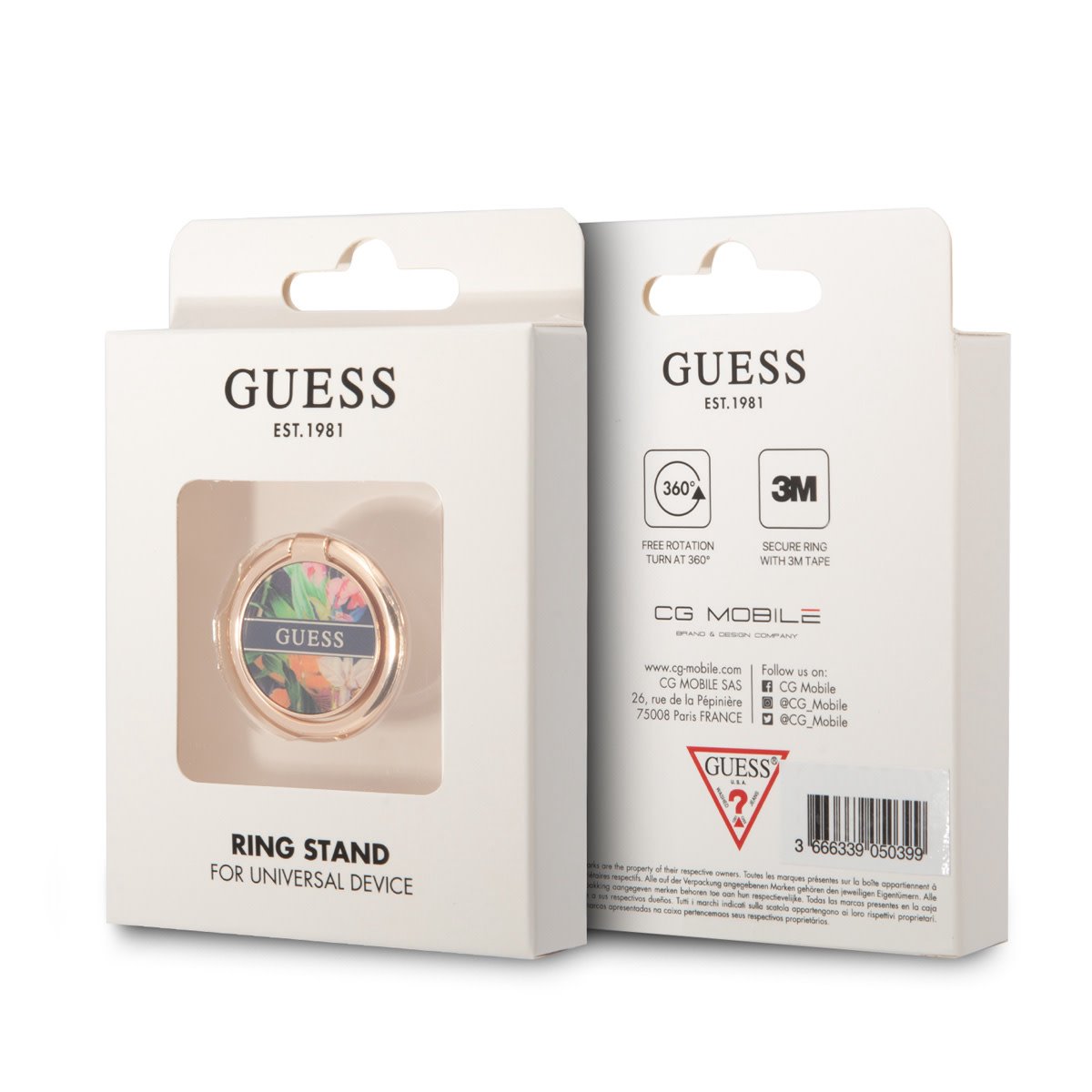 Guess Telefoon Ring houder - Flower Ring Stand - Blauw