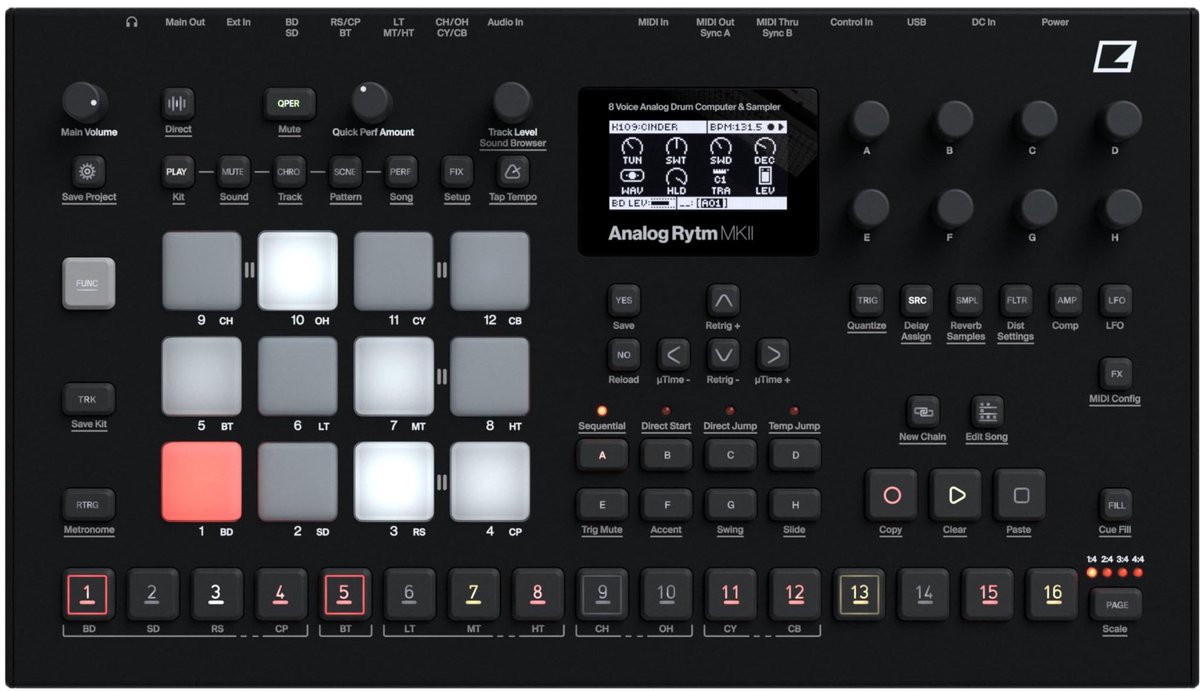 Elektron Analog Rytm MKII Black - Drumcomputer