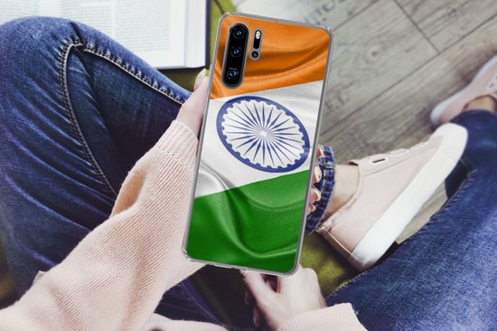 Coque Huawei P30 Pro - Gros plan du drapeau de l'Inde - Coque de téléphone en Siliconen