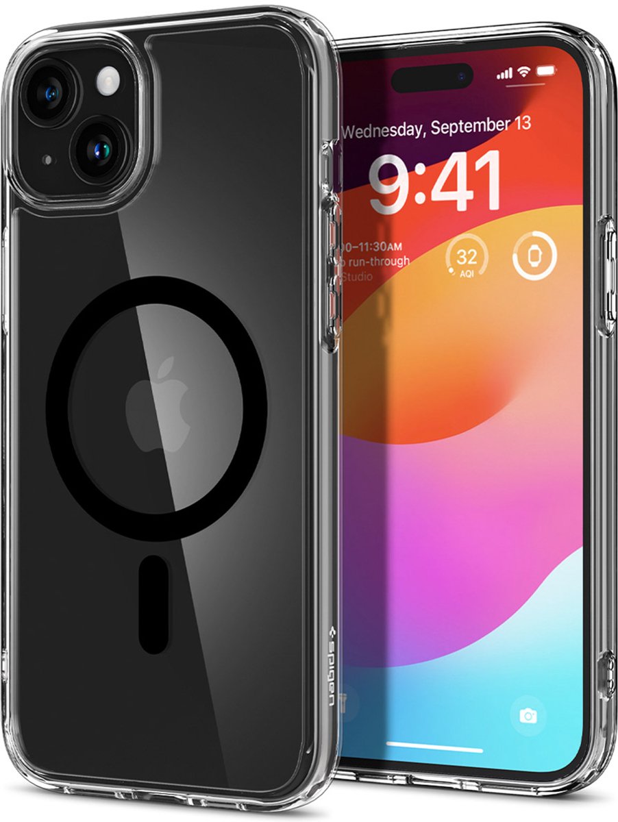 Spigen Ultra Hybrid Magfit Case hoesje geschikt voor iPhone 15 - zwart