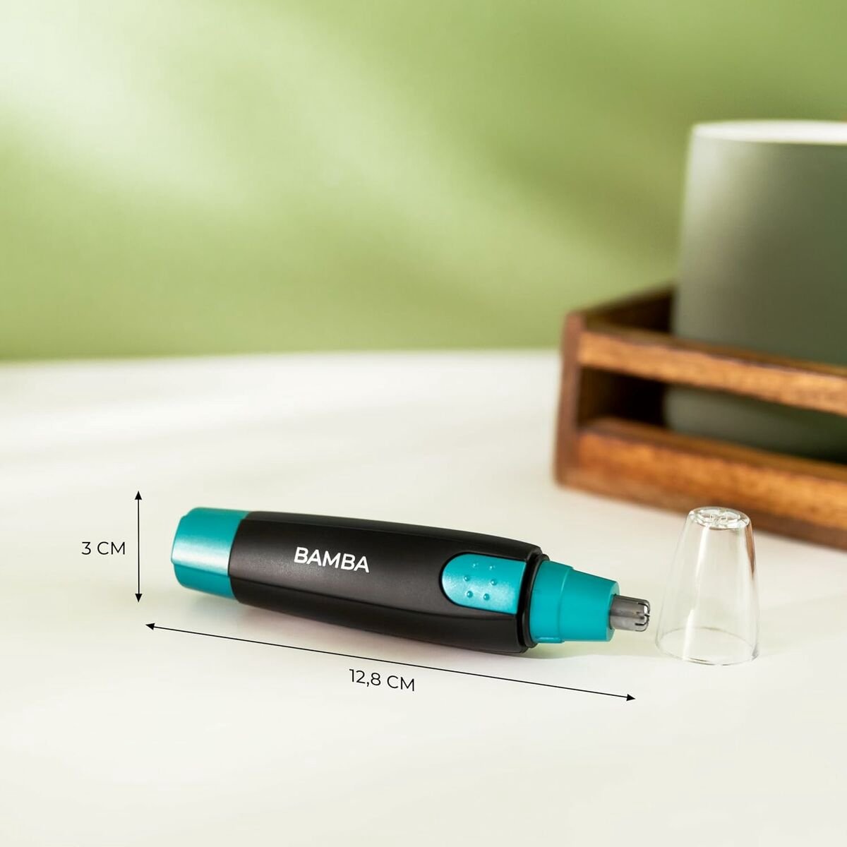 Cecotec Kabelloser Nasen- und Ohrenhaarschneider Bamba PrecisionCare NoseTrim. Haarschneider mit Edelstahlklinge, ergonomischem Design und Schutzabdeckung für die Klinge. Batteriebetrieben
