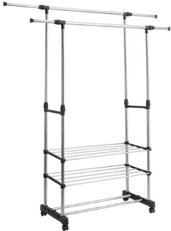 vidaXL Kledingbutler 45x35x107 cm zwart en grijs