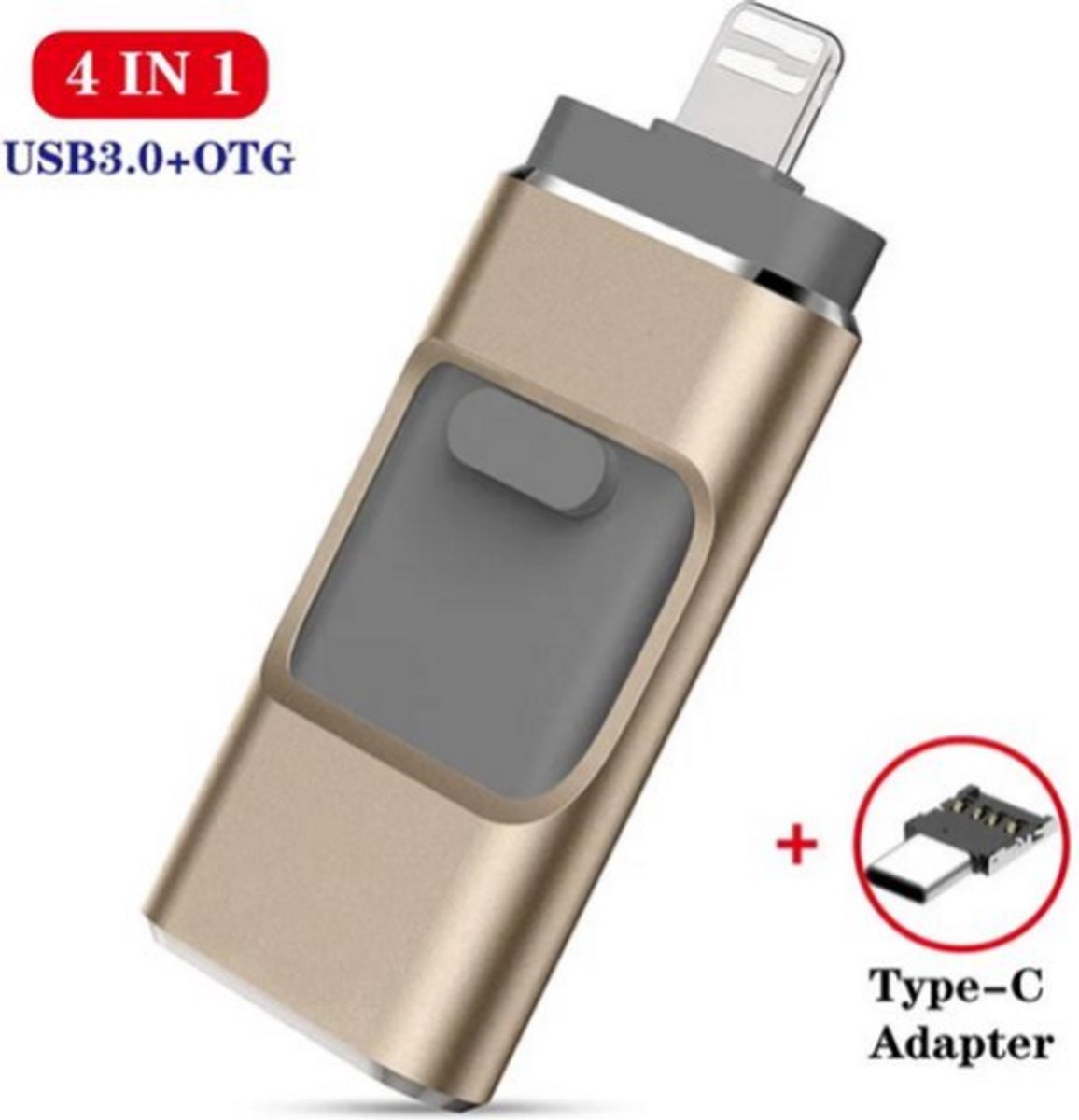 Image of 4 In 1 Usb Flash Drive Geschikt Voor IPhone Xr 7/8/X/Xr/Xs/11/Ipad Usb Stick Pendrive Geheugen Flash 512Gb Foto Video's Overzetten Grote Opslag Bestanden Veilig Overzetten