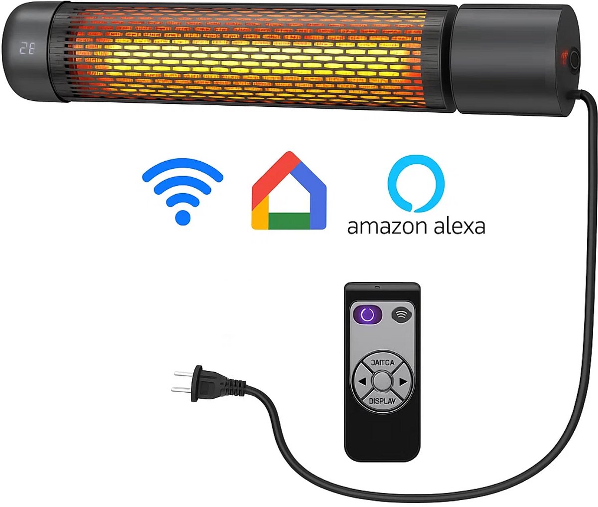Infrarood heater Ruby low glare 2000Watt Wifi - vermogen instelbaar - binnen en buiten gebruik