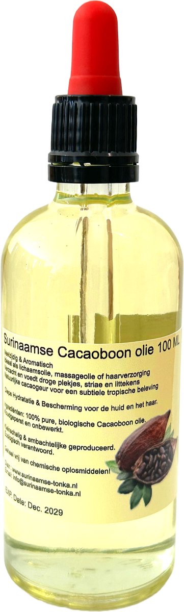 Cacaoboonolie puur Suriname - 100 ML koudgeperst