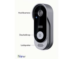 HostX-Slimme Video Deurbel - Draadloos WiFi - 720P HD Camera - Zonder abonnement - Nachtzicht - Waterdicht IP65 - Bewegingsdetectie - Zwart