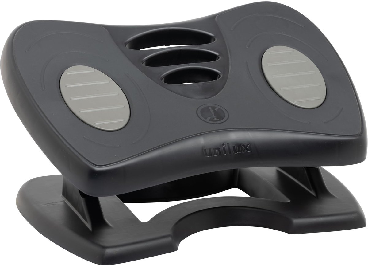 Unilux Nymphea ergonomische voetensteun voor op kantoor, in hoogte verstelbaar, antislip, grijs
