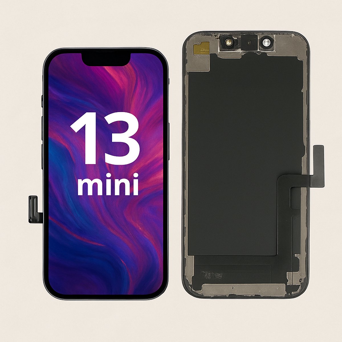 LCD Scherm Geschikt Voor IPhone 13 Mini Met Front Camera Frame | Hoge HD+ Kwaliteit Display