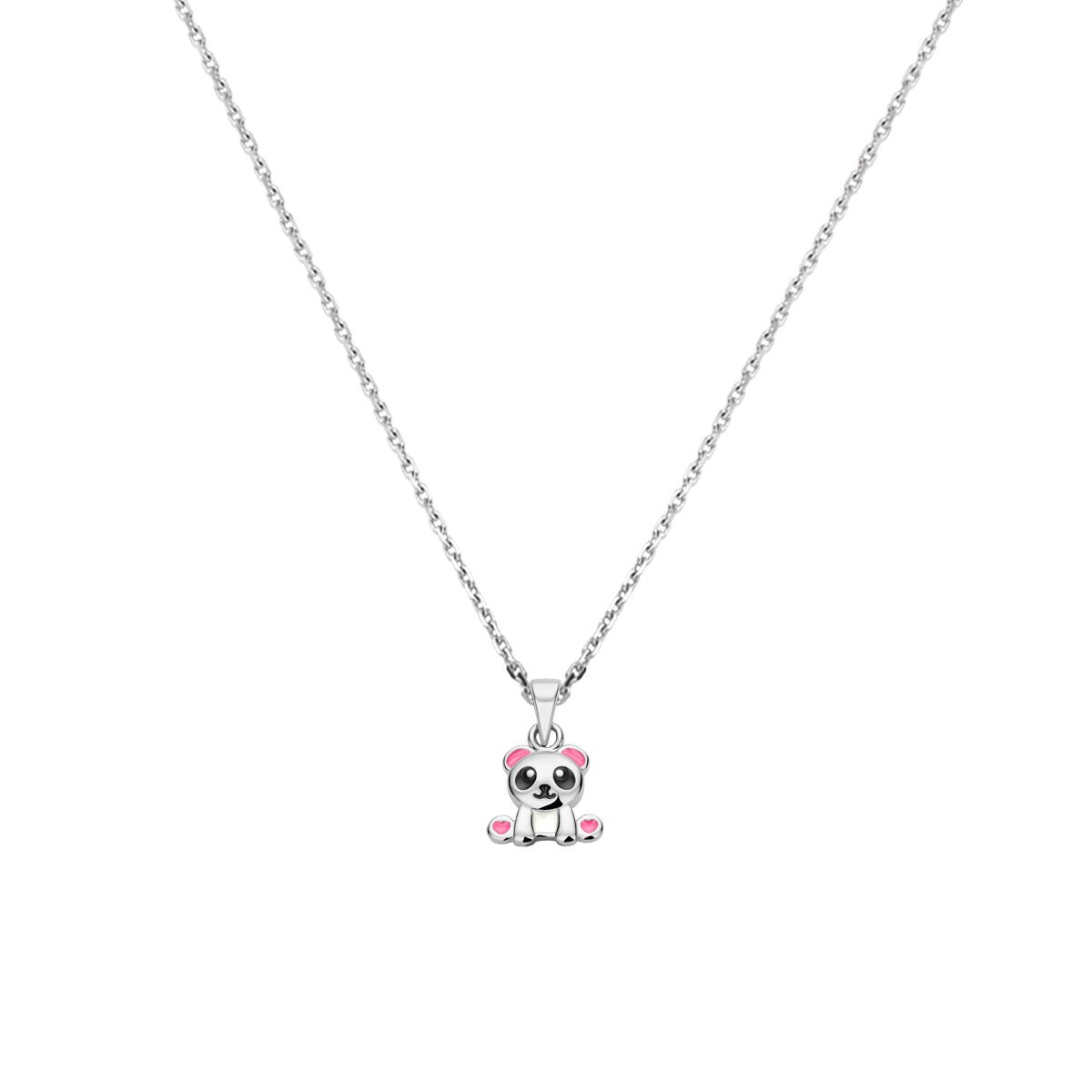 Collier emaille panda 36 + 4 cm