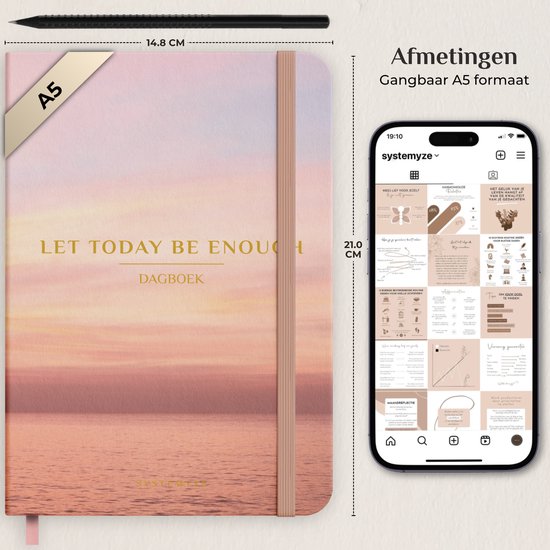 Systemyze Dagboek Volwassenen – Journal – A5 – Pink Sky