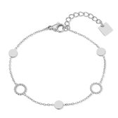 Bracelet Twice As Nice en acier inoxydable argenté, boules et cercles Couleur argent 16cm + 3cm