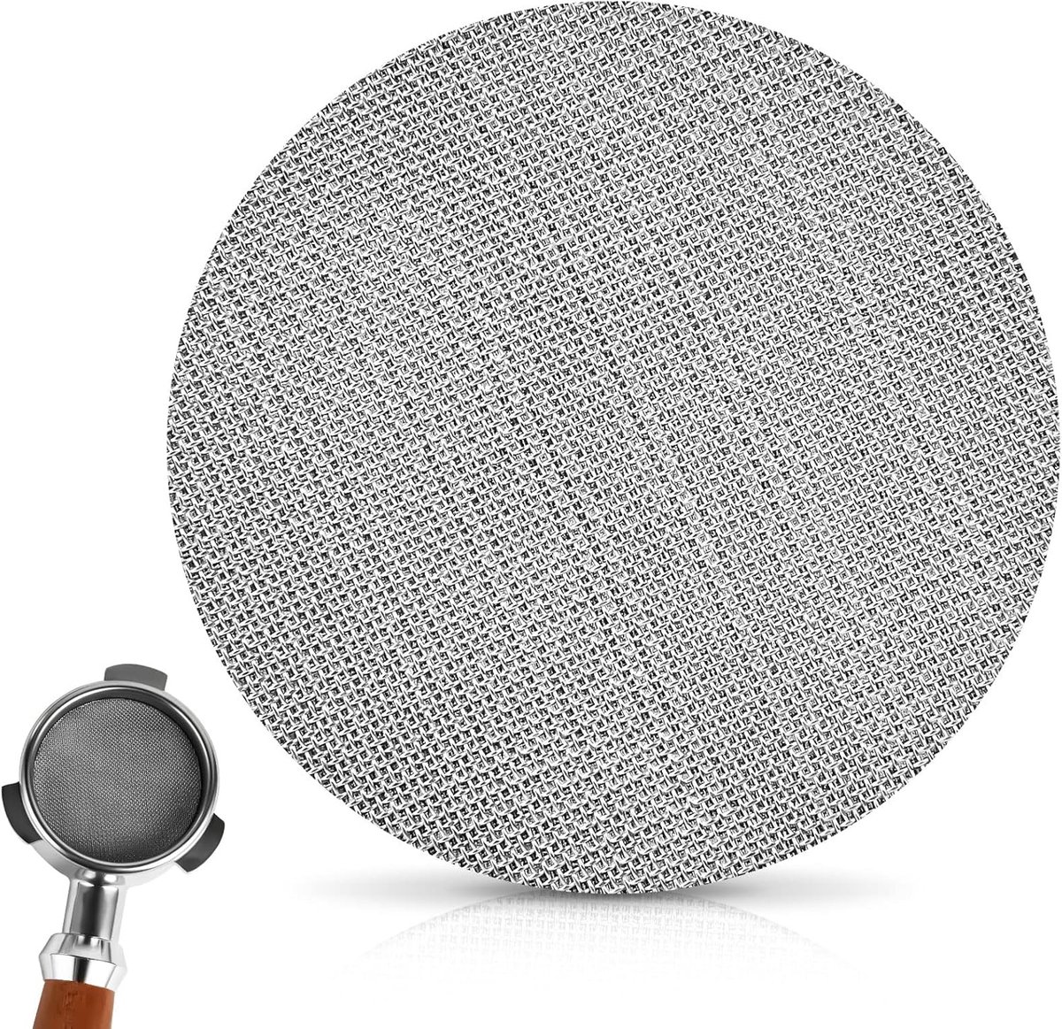 51 mm Koffie Puck Filter Scherm, Vervanging Cafetiere Filter Mesh Screen, Espresso Puck Screen voor 51 mm Portafilter, Roestvrij Staal Herbruikbare Mesh Filter,1,7 mm Dikte 150 m
