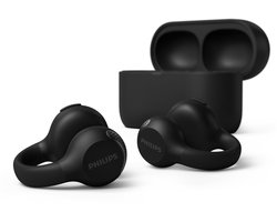 PHILIPS TAQ2000BK/00 Draadloze open-ear oortjes - Oorhaakjes - Open-ear pasvorm - 28 uur afspeeltijd - Bluetooth multipoint - IPX4 - App control - Bediening op de oorhaakjes - Zwart