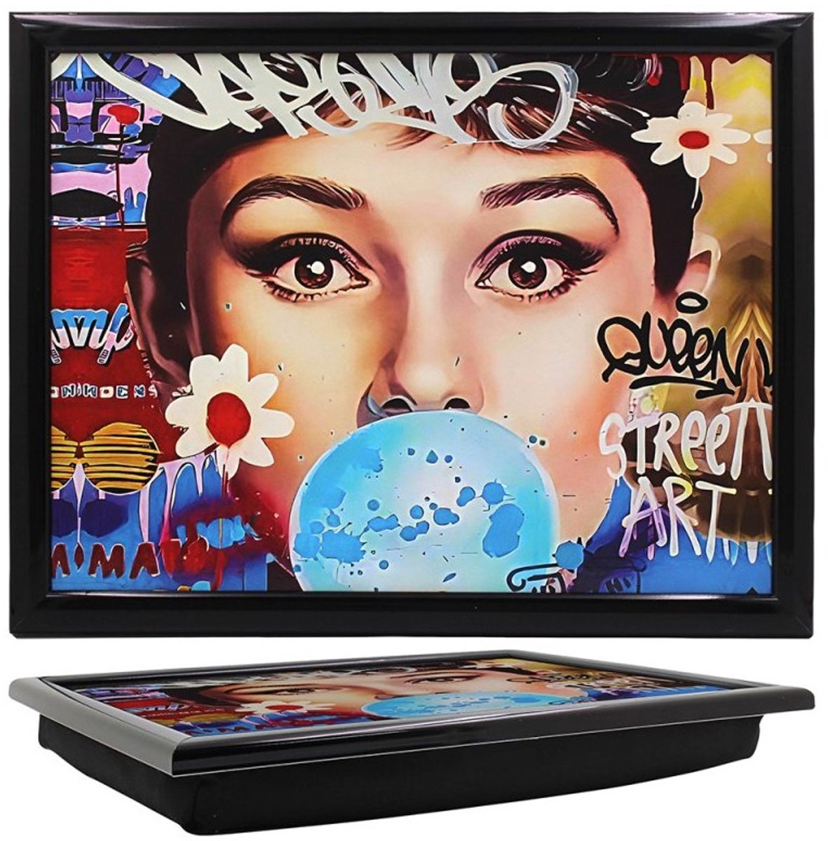 L&P- Laptray - Schoottafel - Schootkussen - Laptoptafel - Dienblad met kussen - Mode Icoon - 44x33x6 cm