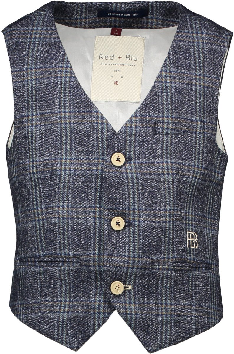 Red & Blu - Jongens geklede gilet - Maat 146 - Jongens - 925 blue check -