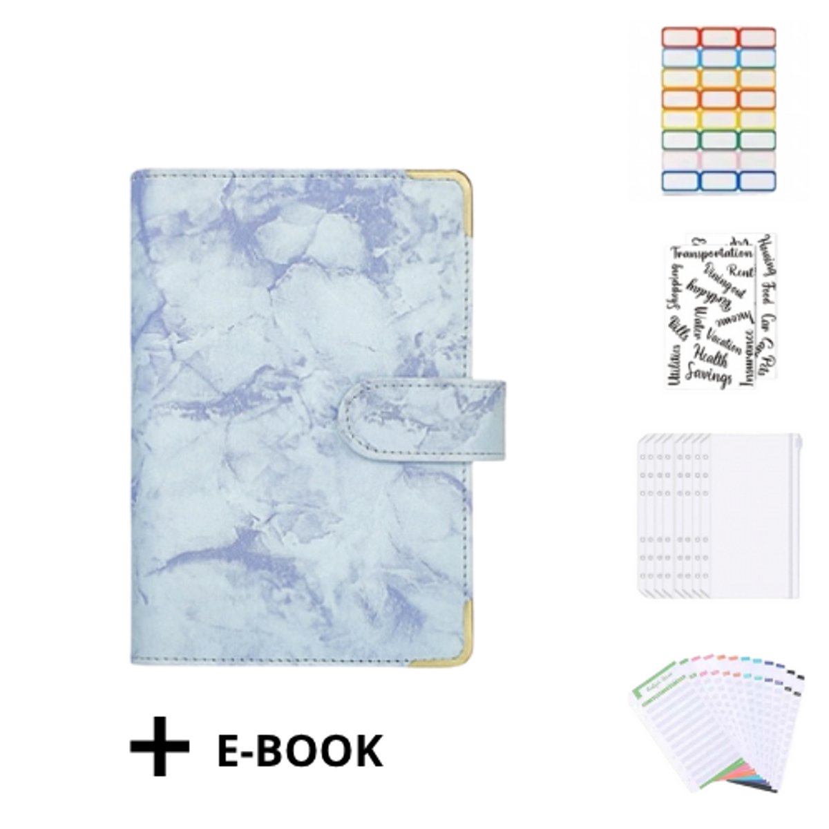 TT Product - Budget planner - Marmer Blauw - Budget Planner Met Geldmapjes - Budget Binder - Kasboek - Budgetplanners - A6 Formaat - Budgetplanner