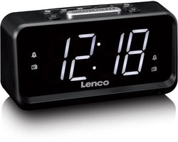 Lenco CR-28BK - Wekkerradio met handmatige dimmer, nachtverlichting en helder LED-display - Zwart