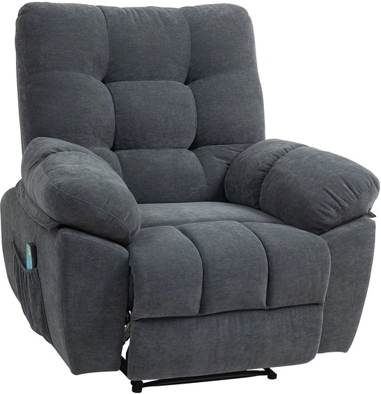 Fauteuil de massage inclinable Gris foncé Tissu-CIK7556279202025