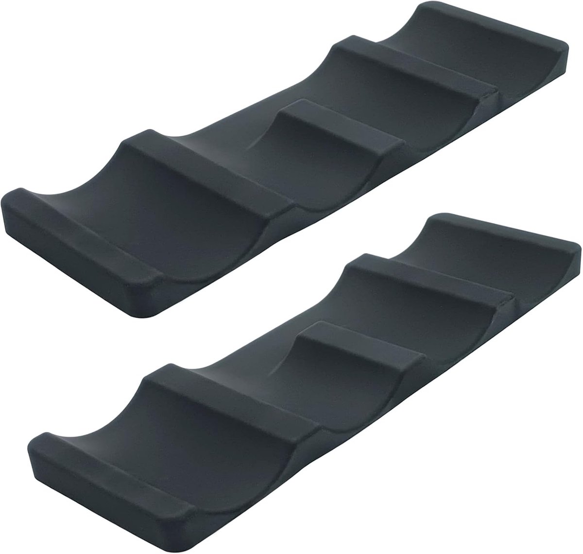 2 stuks - Flessenrek - Siliconen Flessenrek - Wijnstapelaar - Koelkast Flessenrek - Stapelbaar - Geschikt voor Keuken, Koelkast, Aanrecht, Eetkamer - 29 x 9,5 x 1,5 cm - Zwart