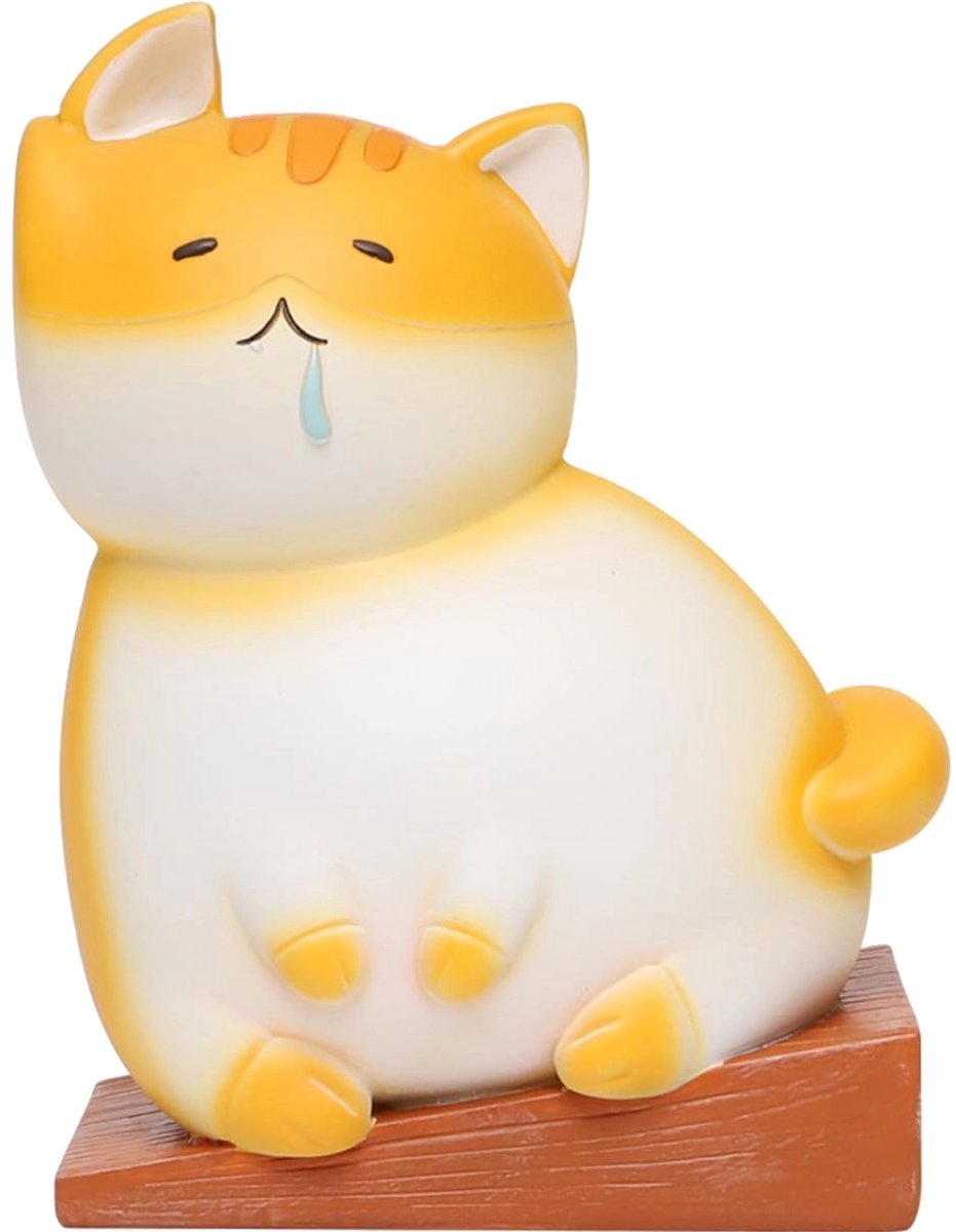 Beelden, decoratieve kattenfiguur, als accessoire voor boekensteunen, deurstopdier, boekenhouder voor plankdecoratie, kattenfiguur, kattenmerchandise, kattencadeau voor kattenliefhebbers vrouwen (kat A)