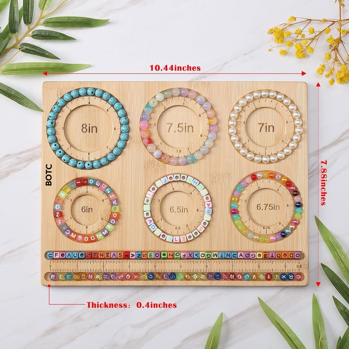 BOTC Kralenbord - Bamboe Kralenplank - DIY Armband Kralenplank - voor Sieraden Armbanden Maken — cadeau in Hobby - foto 4
