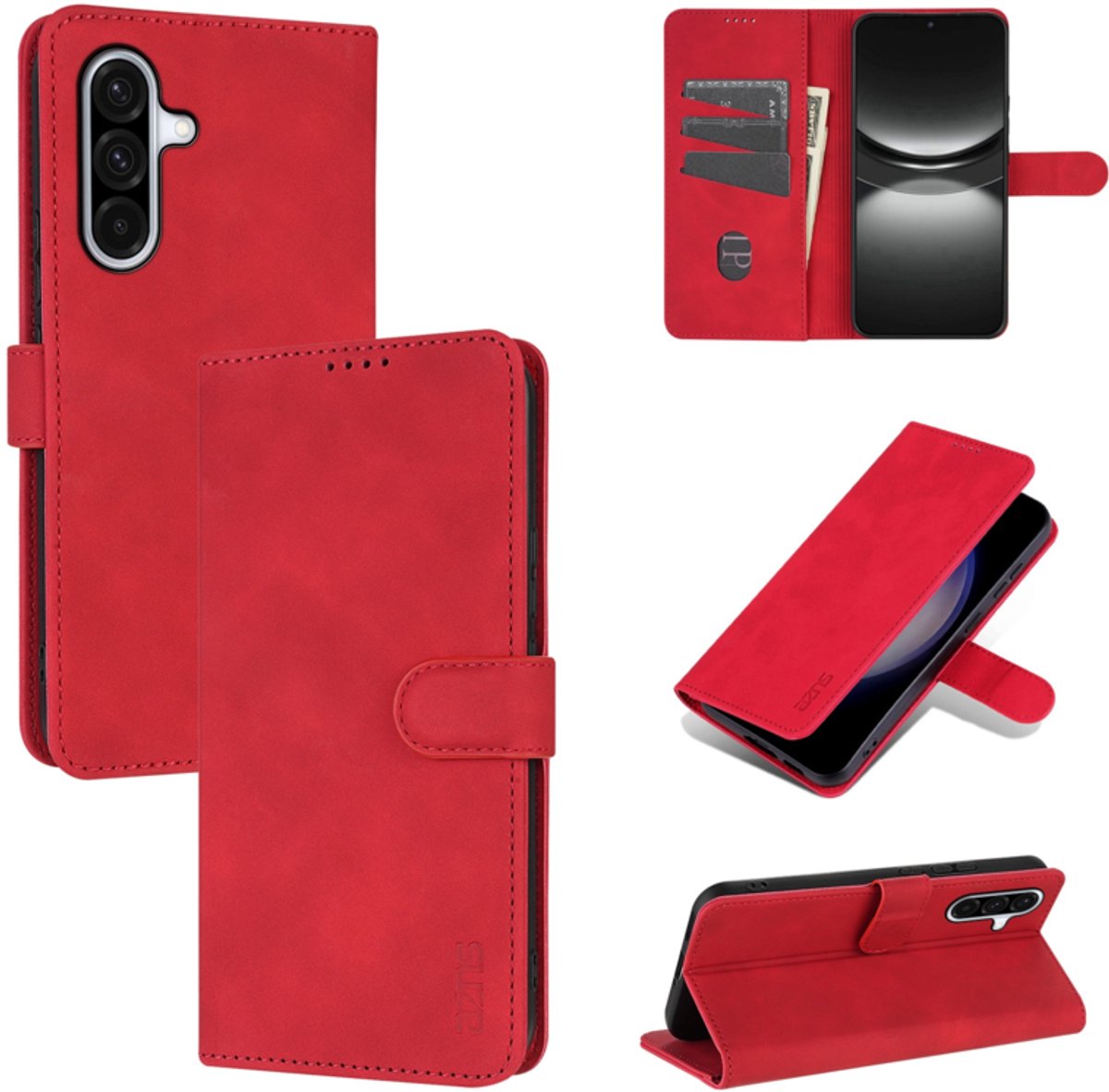 Luxe BoekCover Etui Hoes geschikt voor Samsung Galaxy A16 - A17 en A26 - Rood
