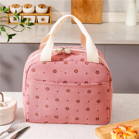 Geïsoleerde lunchtas voor vrouwen - roze koeltas lunchbox voor werk en school van FlowFly — afbeelding 3