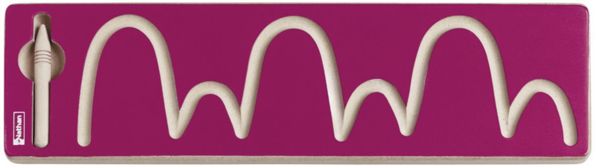 Schrijfroute bruggen - Aanleren van de eerste schrijfbewegingen - bord 35 x 10 x 1,5 cm
