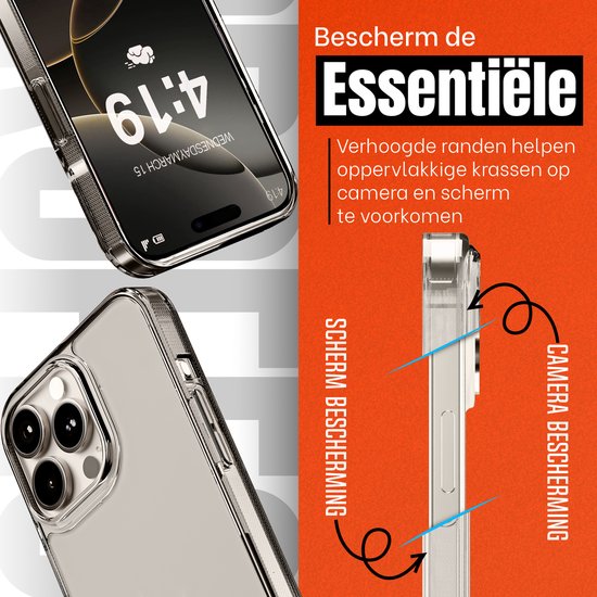 My Case Coque adaptée pour iPhone Pro Max Cover transparente résistante aux chocs