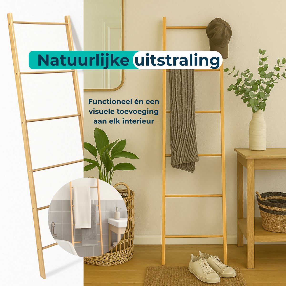 Yorbay Bamboe Handdoekladder 6 Sporten