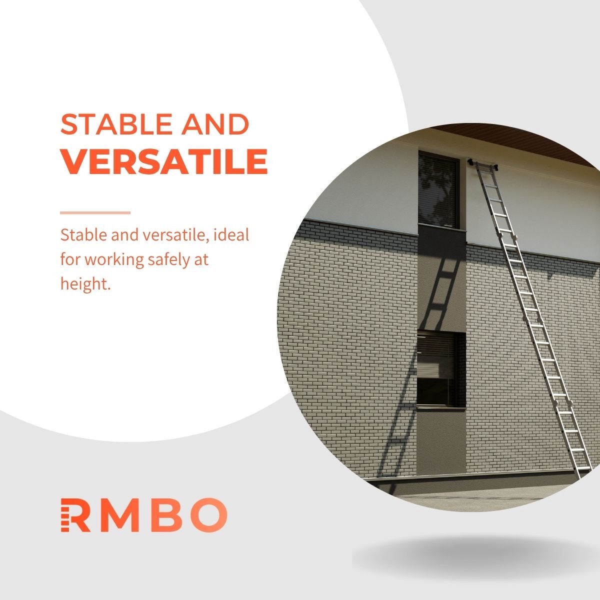 RMBO - Multifunctionele Vouwladder 4x5 - Vouwladder - 5,82 m lang - Compact en Draagbare ladder - 13 standen - Geschikt voor Particulier en Professioneel Gebruik - Max. Belasting 150 kg, EN 131.6 – foto 2