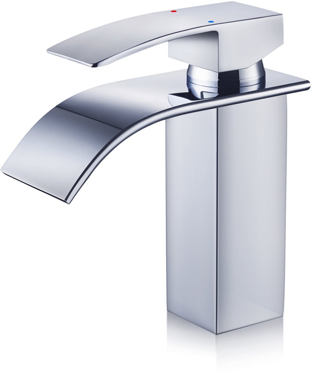 ANYCEE MAX Messing wastafelkraan chroom voor warm/koud water badkamerkraan met uitloophoogte 85MM