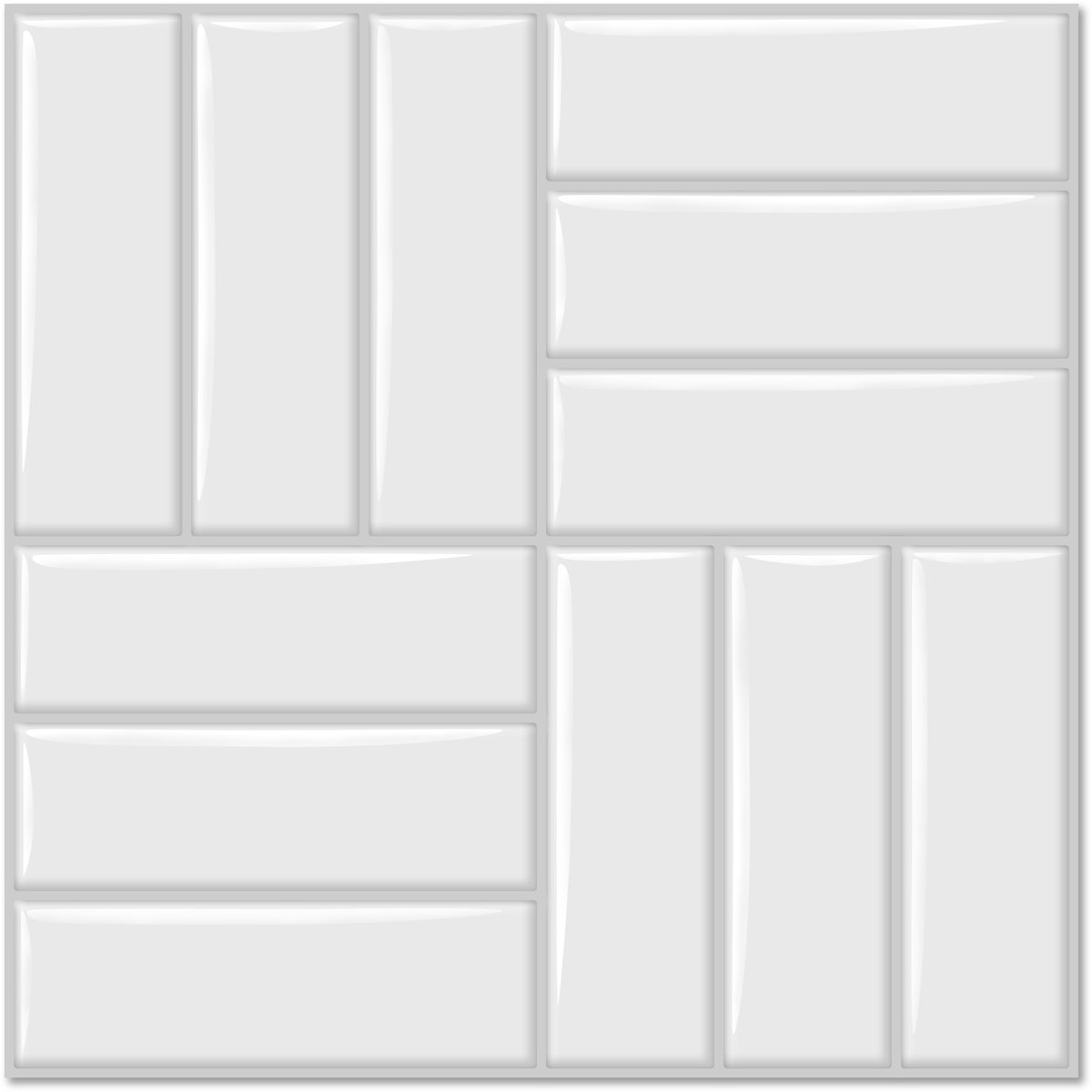 24Supply Plaktegels - 10 Stuks - Glans - Wit - 30.5x30.5cm