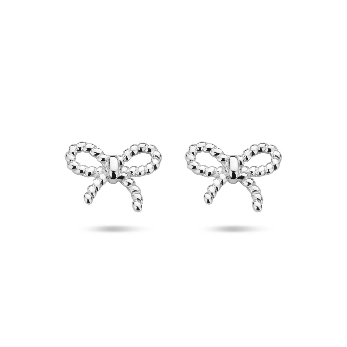 Zilveren gerhodineerde oorknoppen strik 6,5 mm - 1340797