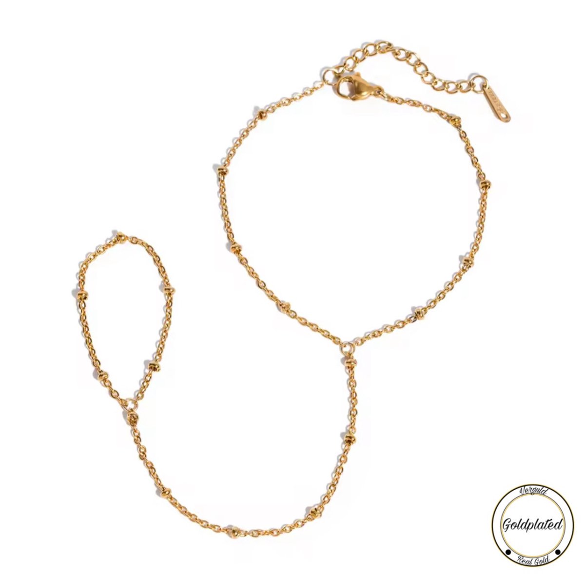 Borasi Handketting Goudkleurig | Goldplated | Dames Sieraden | Handsieraad | Dames Ketting | Dames Armband |