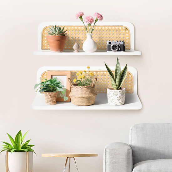 Set van 6 Zeshoekige Wandplanken voor Een Rustieke Wanddecoratie | bol