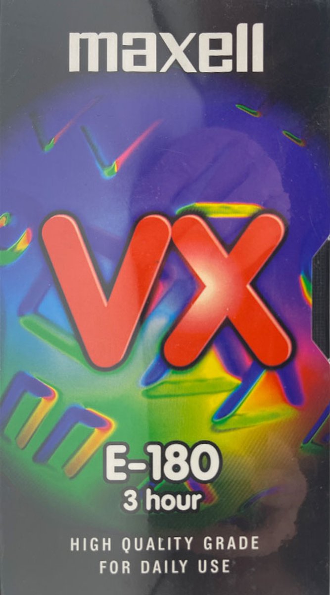 Maxell VX E-180 VHS-videoband – 3 uur – High Quality – Gesealed